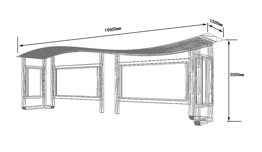 弧形頂創(chuàng)意候車亭圖片