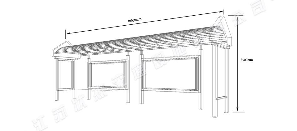 耐力板候車(chē)亭尺寸圖